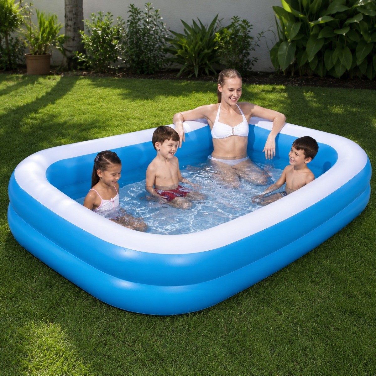 Piscina Inflável Retangular 778L - Azul  ...